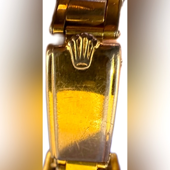 ROLEX Men's Oyster Date Gold-Plated Watch, Black Dial, Ref. 3131, 1950s. - Picture 7 of 16